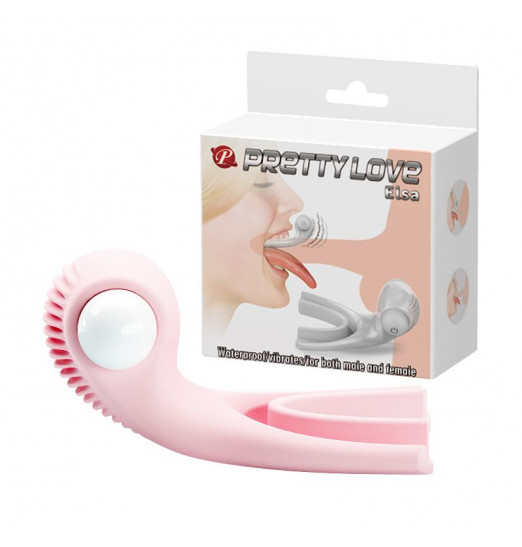 Нежно-розовая капа с вибрацией для выполнения минета