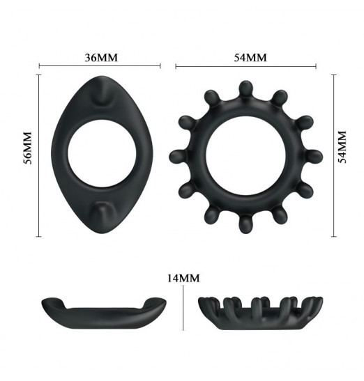 Набор из 2 фигурных эрекционных колец