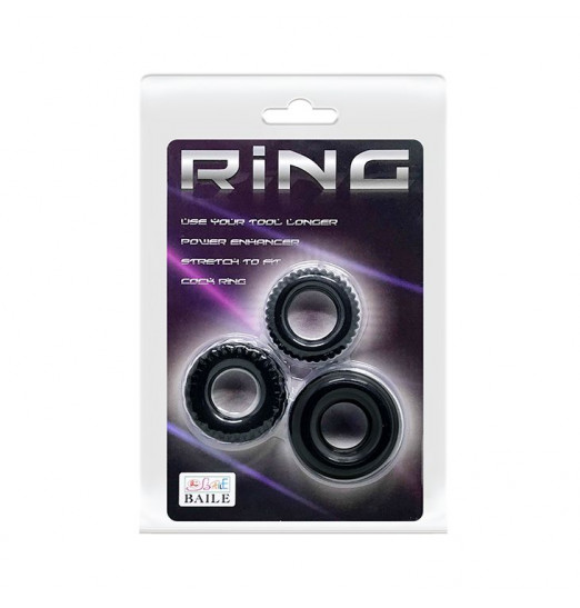 Набор из 3 эрекционных колец различного размера Набор из 3 эрекционных колец различного размера