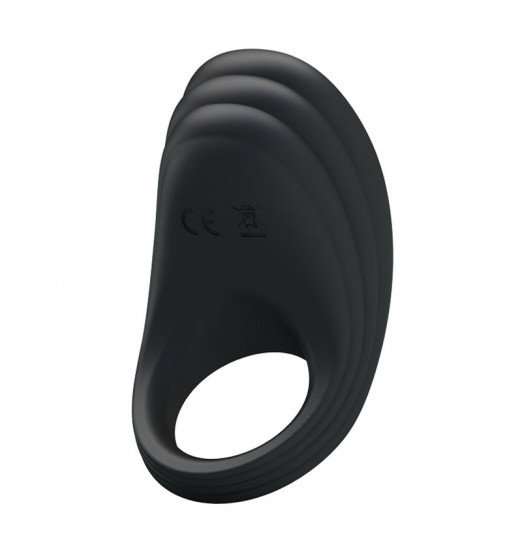 Чёрное перезаряжаемое эрекционное кольцо с вибрацией