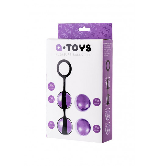 Фиолетово-чёрный набор вагинальных шариков TOYFA A-toys