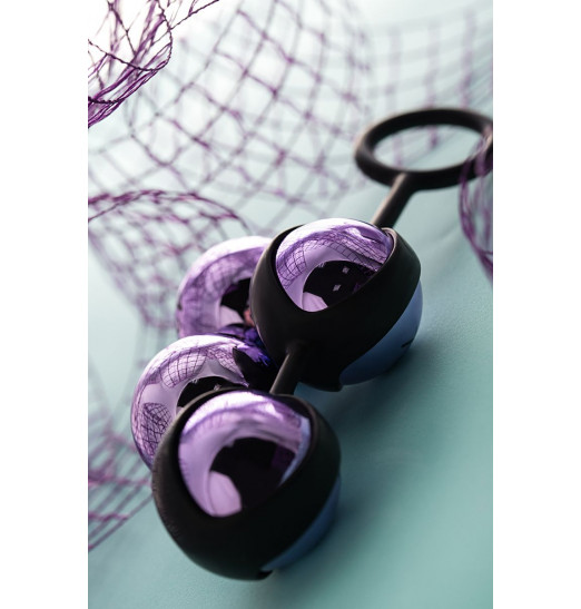 Фиолетово-чёрный набор вагинальных шариков TOYFA A-toys