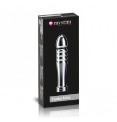 Ребристый фаллоимитатор для электростимуляции Funky Fella Rill Dildo - 13 см.