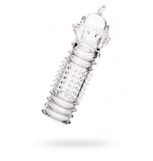 Прозрачная насадка на пенис TOYFA A-Toys с расширенной головкой - 15,3 см.