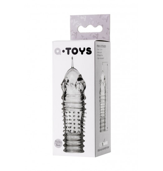 Прозрачная насадка на пенис TOYFA A-Toys с расширенной головкой - 15,3 см.