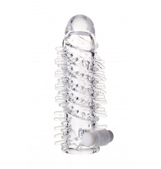 Насадка на пенис TOYFA A-Toys с вибропулей и шипами - 13,4 см.