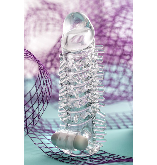 Насадка на пенис TOYFA A-Toys с вибропулей и шипами - 13,4 см. Насадка на пенис TOYFA A-Toys с вибропулей и шипами - 13,4 см.