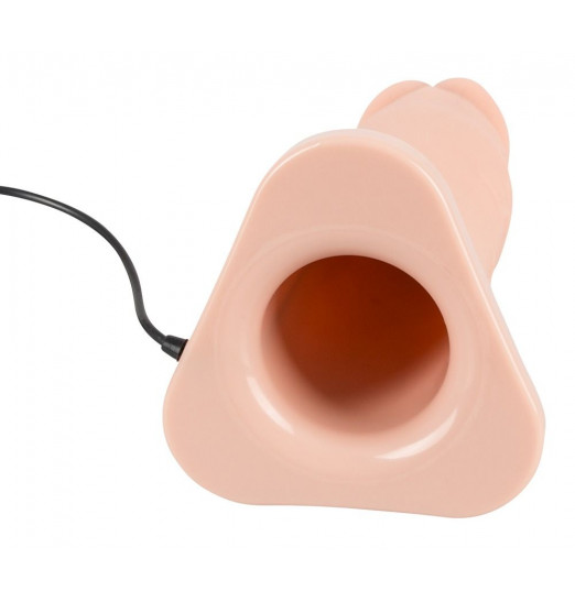 Полый вибрострапон на ремнях Vibrating Strap-On - 22,5 см.