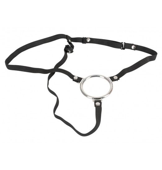 Полый вибрострапон на ремнях Vibrating Strap-On - 22,5 см.