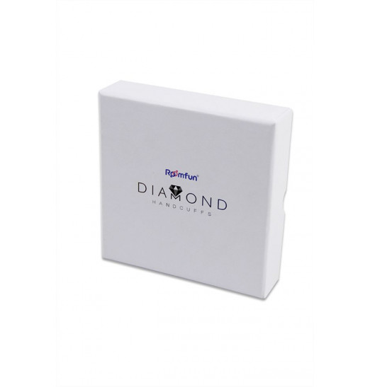 Серебристые наручники Romfun из металла со стразами