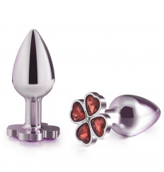 Серебристая пробка с цветком из красных сердечек - 7 см.