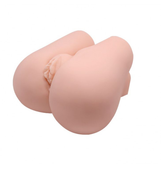 Реалистичный мастурбатор с вибрацией и двумя тоннелями - вагиной и анусом