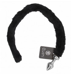 Серебристая анальная пробка с кошачьим хвостом Kitty Tail
