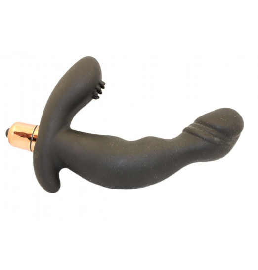 Чёрный вибромассажёр с широким основанием - 15 см. Чёрный вибромассажёр с широким основанием - 15 см.