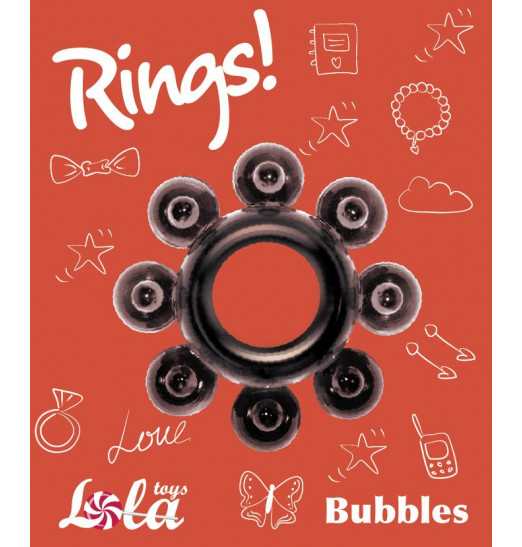 Чёрное эрекционное кольцо Rings Bubbles