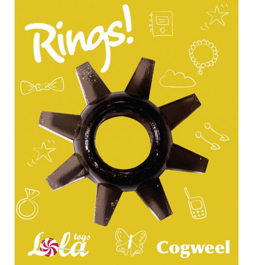 Чёрное эрекционное кольцо Rings Cogweel