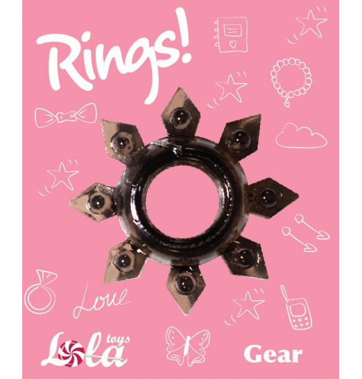 Чёрное эрекционное кольцо Rings Gear Чёрное эрекционное кольцо Rings Gear