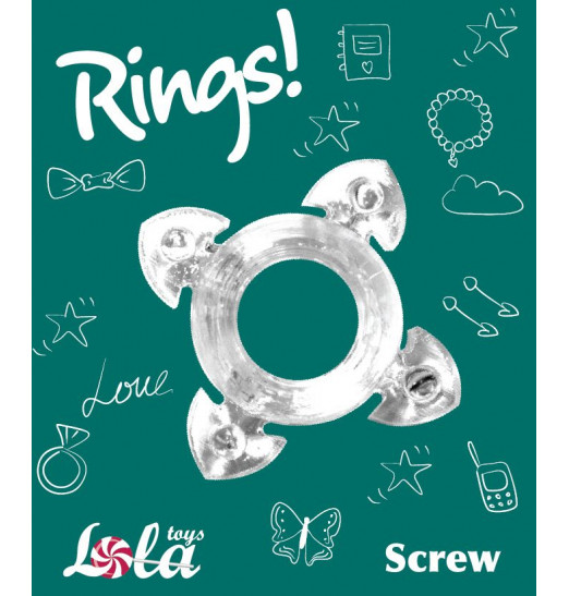 Прозрачное эрекционное кольцо Rings Screw