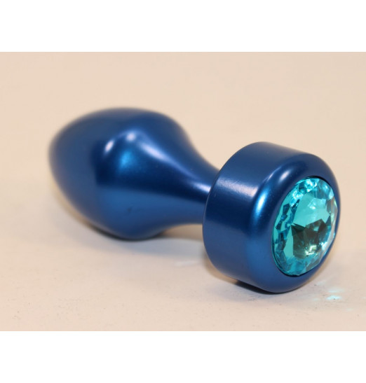 Синяя анальная пробка с голубым кристаллом - 7,8 см. Синяя анальная пробка с голубым кристаллом - 7,8 см.