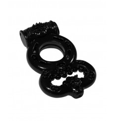 Чёрное эрекционное кольцо Rings Treadle с подхватом