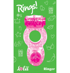 Розовое эрекционное кольцо с вибрацией Rings Ringer
