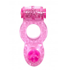 Розовое эрекционное кольцо с вибрацией Rings Ringer