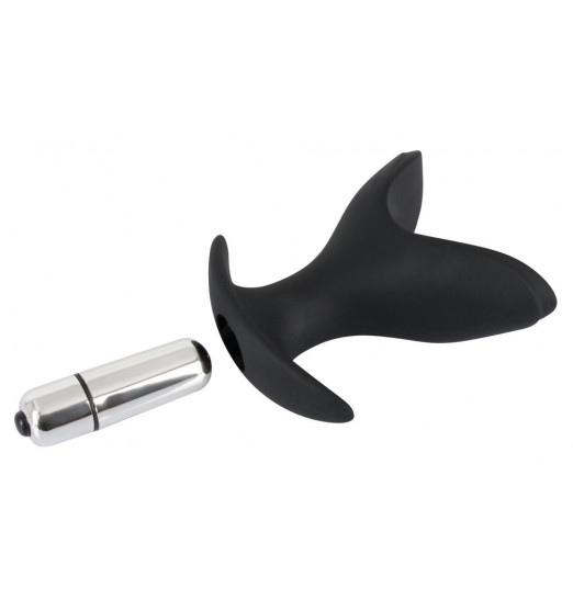 Чёрная анальная V-образная пробка Black Velvets Vibrating Anchor Plug с вибрацией - 10,3 см. Чёрная анальная V-образная пробка Black Velvets Vibrating Anchor Plug с вибрацией - 10,3 см.