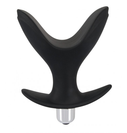 Чёрная анальная V-образная пробка Black Velvets Vibrating Anchor Plug с вибрацией - 10,3 см. Чёрная анальная V-образная пробка Black Velvets Vibrating Anchor Plug с вибрацией - 10,3 см.