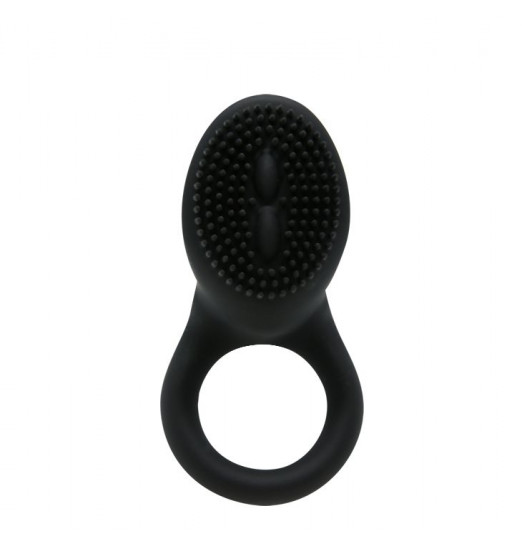 Чёрное эрекционное виброкольцо со стимулятором клитора Cobra Чёрное эрекционное виброкольцо со стимулятором клитора Cobra