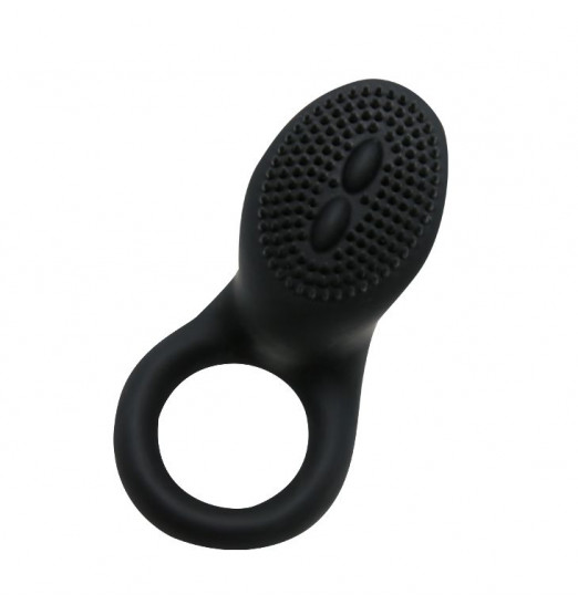 Чёрное эрекционное виброкольцо со стимулятором клитора Cobra Чёрное эрекционное виброкольцо со стимулятором клитора Cobra