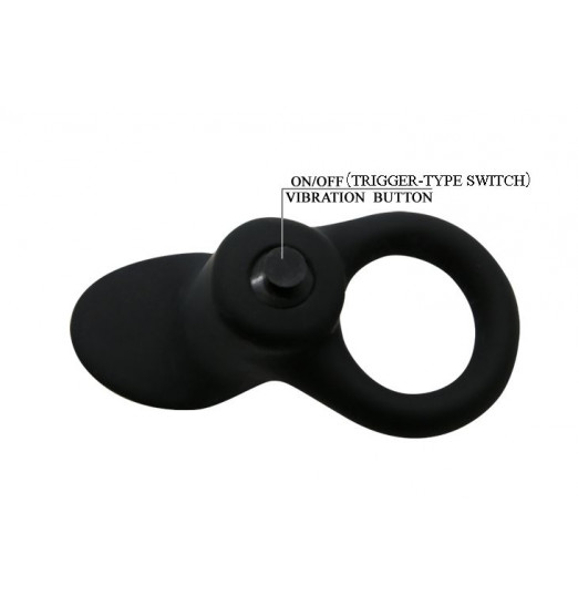 Чёрное эрекционное виброкольцо со стимулятором клитора Cobra Чёрное эрекционное виброкольцо со стимулятором клитора Cobra