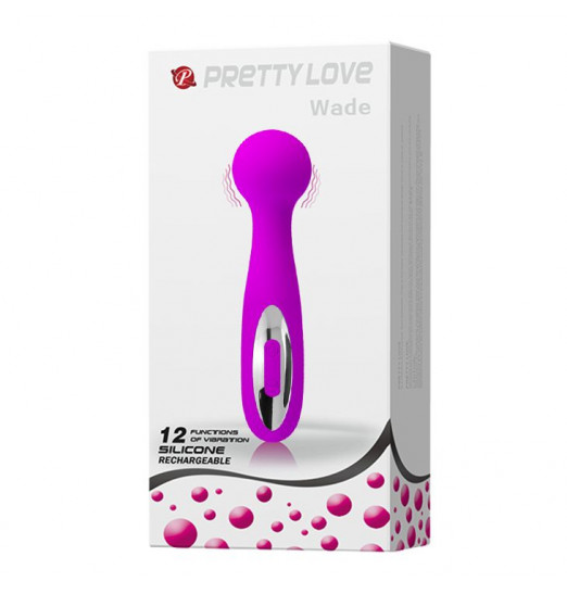 Лиловый жезловый перезаряжаемый вибратор Wade - 15 см.