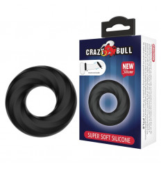 Чёрное эластичное эрекционное кольцо Super Soft