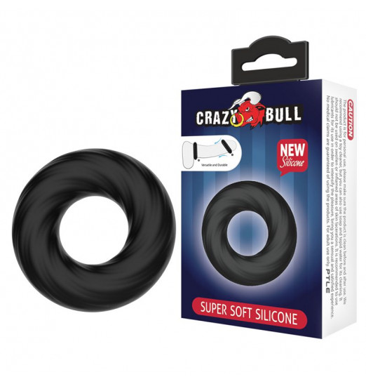 Чёрное эластичное эрекционное кольцо Super Soft Чёрное эластичное эрекционное кольцо Super Soft