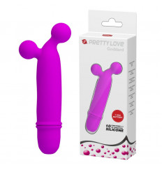 Лиловый вибратор Goddard со стимулирующими шариками - 11,8 см.