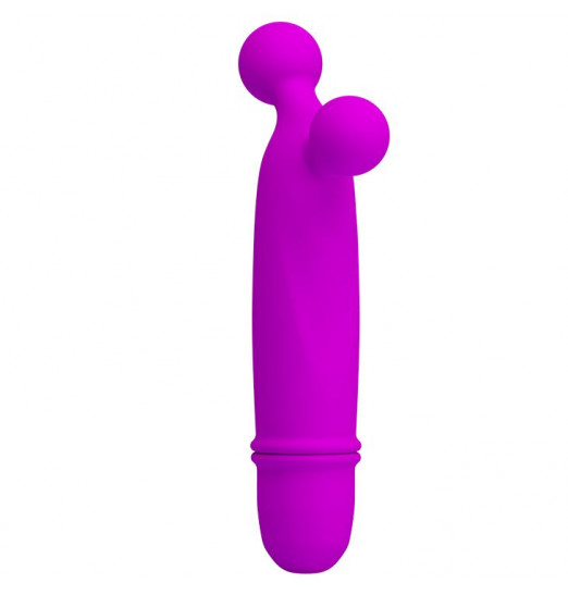 Лиловый вибратор Goddard со стимулирующими шариками - 11,8 см.