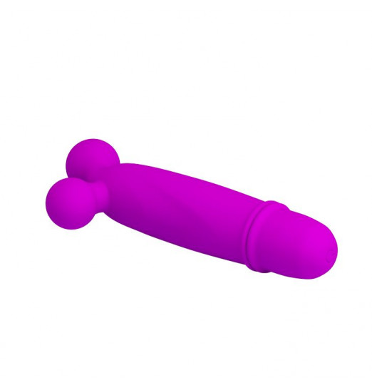 Лиловый вибратор Goddard со стимулирующими шариками - 11,8 см.