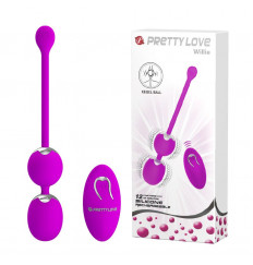 Лиловые вагинальные виброшарики Willie с пультом ДУ