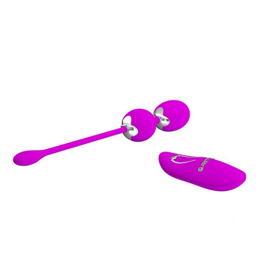 Лиловые вагинальные виброшарики Willie с пультом ДУ Лиловые вагинальные виброшарики Willie с пультом ДУ