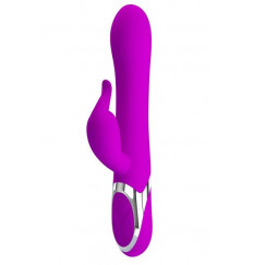 Лиловый вибратор Neil с функцией расширения - 23,7 см.