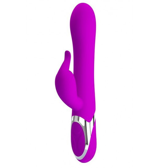 Лиловый вибратор Neil с функцией расширения - 23,7 см.