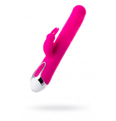 Розовый вибратор с клиторальным стимулятором BALLE - 23 см.