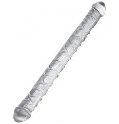 Прозрачный двусторонний фаллоимитатор Twin Peaks - 33,5 см.