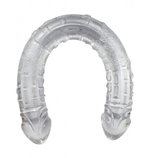 Прозрачный двусторонний фаллоимитатор Twin Peaks - 33,5 см.