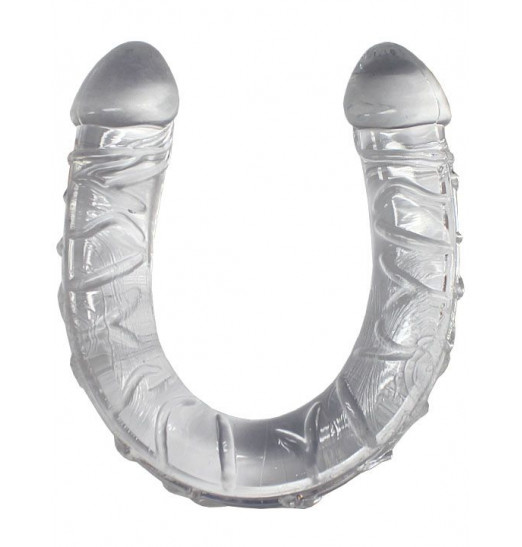Прозрачный двусторонний фаллоимитатор Twin Peaks - 33,5 см.