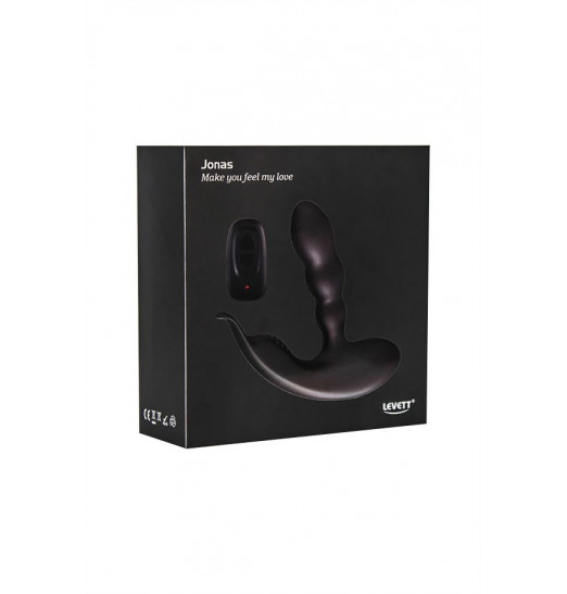 Черный стимулятор простаты Levett Jonas с пультом ДУ Черный стимулятор простаты Levett Jonas с пультом ДУ