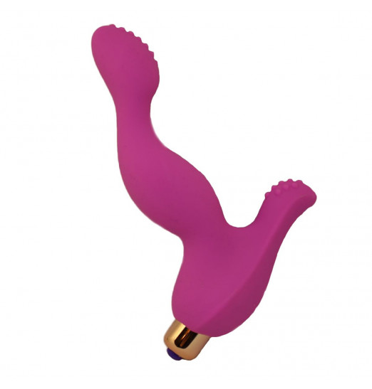 Розовый вибратор для стимуляции точки G и клитора