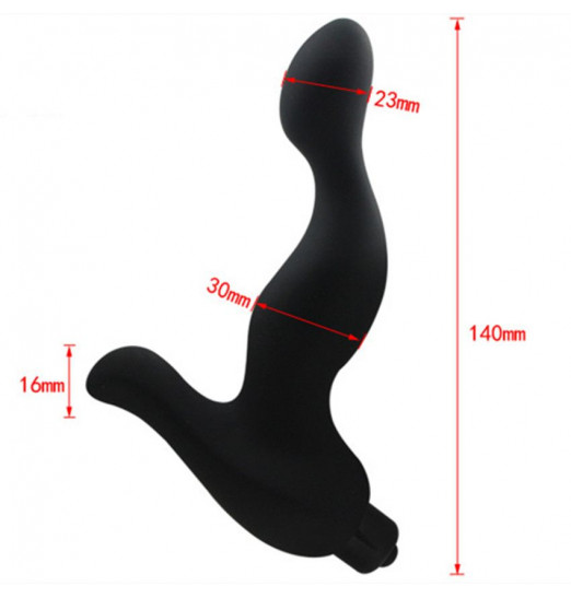 Черный вибратор для стимуляции точки G и клитора