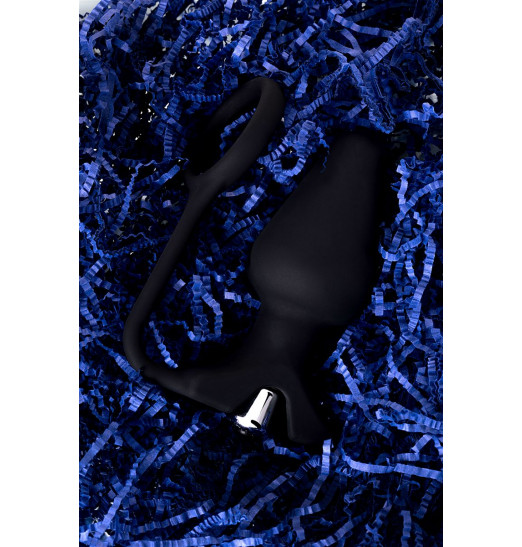 Чёрное эрекционное кольцо с анальной вибропробкой Чёрное эрекционное кольцо с анальной вибропробкой