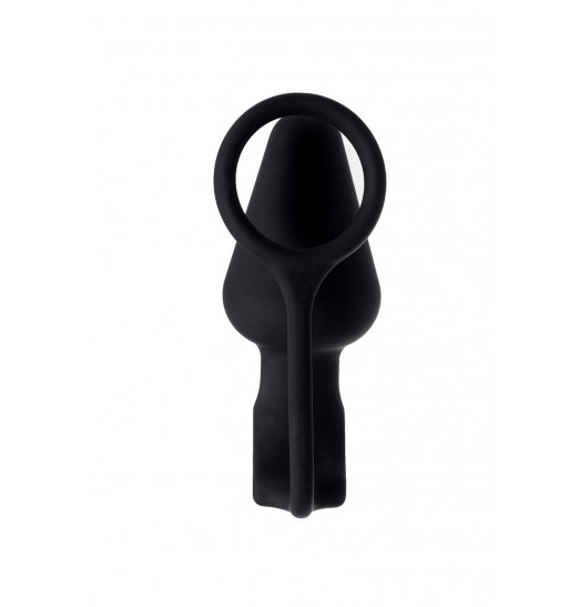 Чёрное эрекционное кольцо с анальной вибропробкой Чёрное эрекционное кольцо с анальной вибропробкой